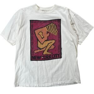 1990’s Vintage Geoffrey Hoffman New York Art T Shirt White